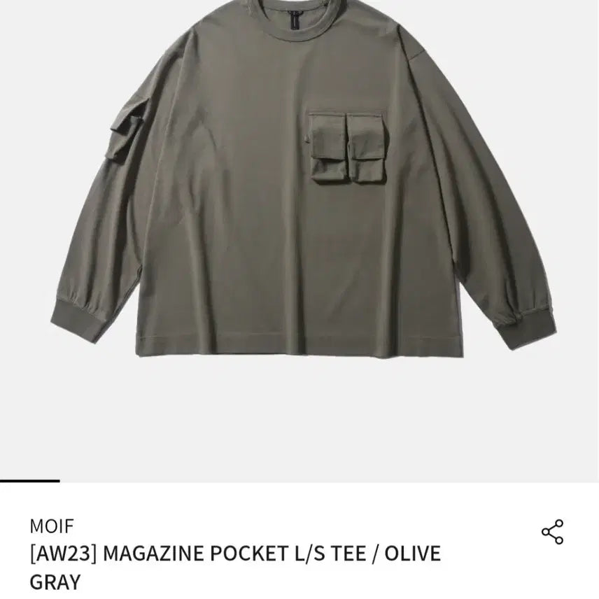 [BUNJANG] Moif Magazine Pocket T Olive Grey / 모이프 매거진 포켓 티[2] 올리브그레이