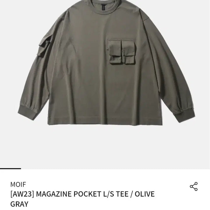 [BUNJANG] Moif Magazine Pocket T Olive Grey / 모이프 매거진 포켓 티[2] 올리브그레이