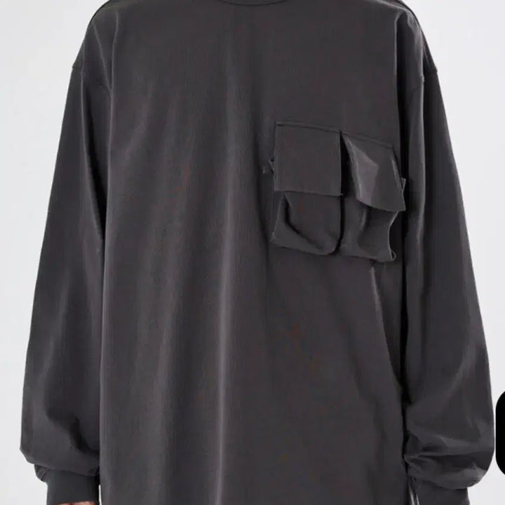 [BUNJANG] Moif Magazine Pocket T-Shirt Charcoal / 모이프 매거진 포켓 티[2] 차콜