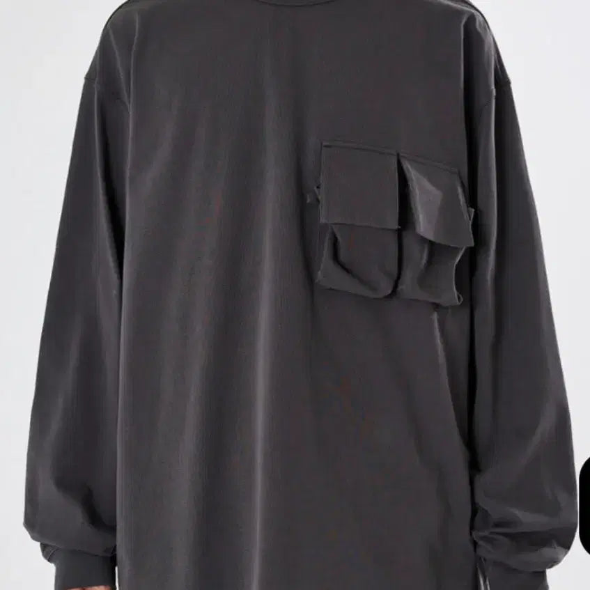[BUNJANG] Moif Magazine Pocket T-Shirt Charcoal / 모이프 매거진 포켓 티[2] 차콜