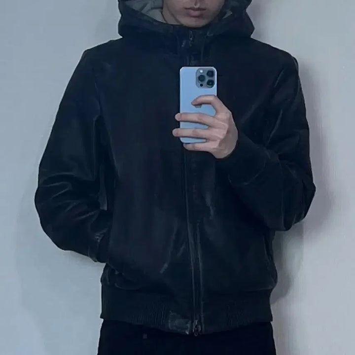 [BUNJANG] Rag &amp; Bone Lambskin Leather Hooded Jacket / Rag&amp;Bone 랙 앤 본 양가죽 펑크 락시크 후드 자켓