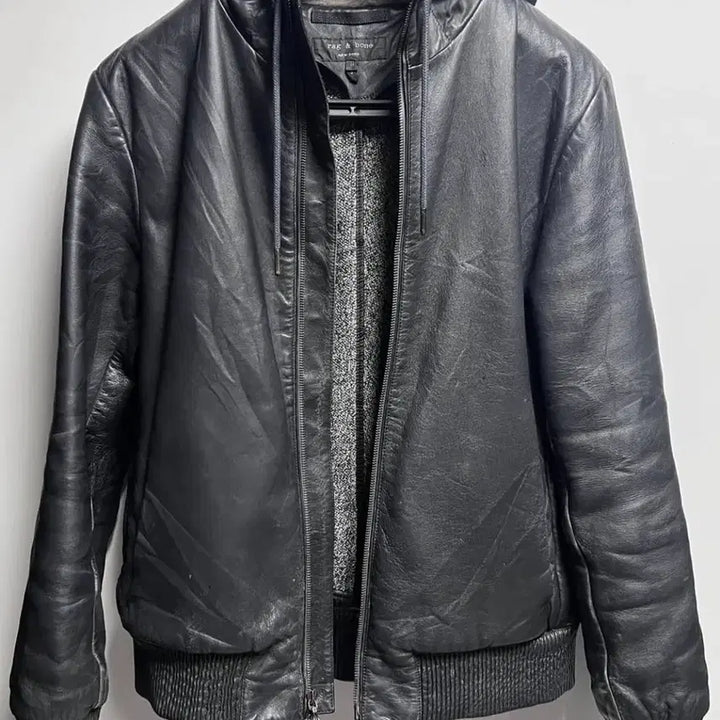 [BUNJANG] Rag &amp; Bone Lambskin Leather Hooded Jacket / Rag&amp;Bone 랙 앤 본 양가죽 펑크 락시크 후드 자켓