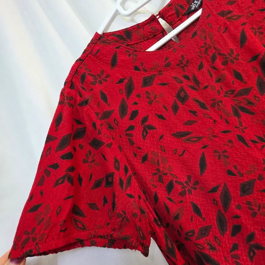 [BUNJANG] Punggi Inyeon Red Short-Sleeve Blouse / 풍기인견여성 빨간색 반팔 블라우스95