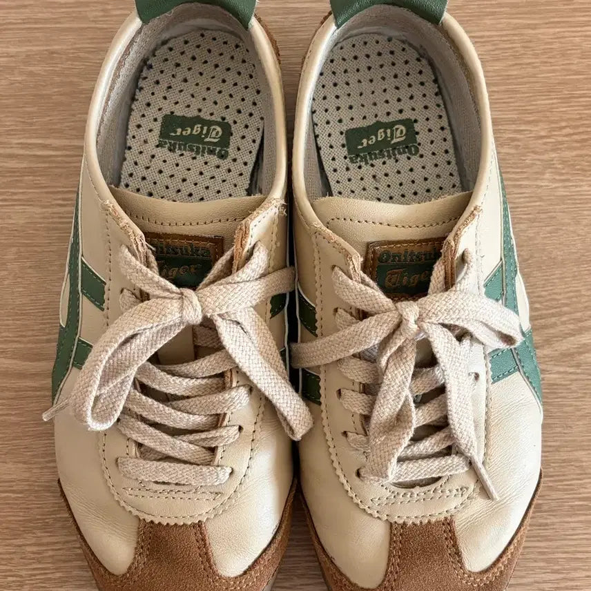 [BUNJANG] Onitsuka Tiger Mexico 66 Beige Green Sneakers (230) / 오니츠카타이거 멕시코66 베이지 그린_230