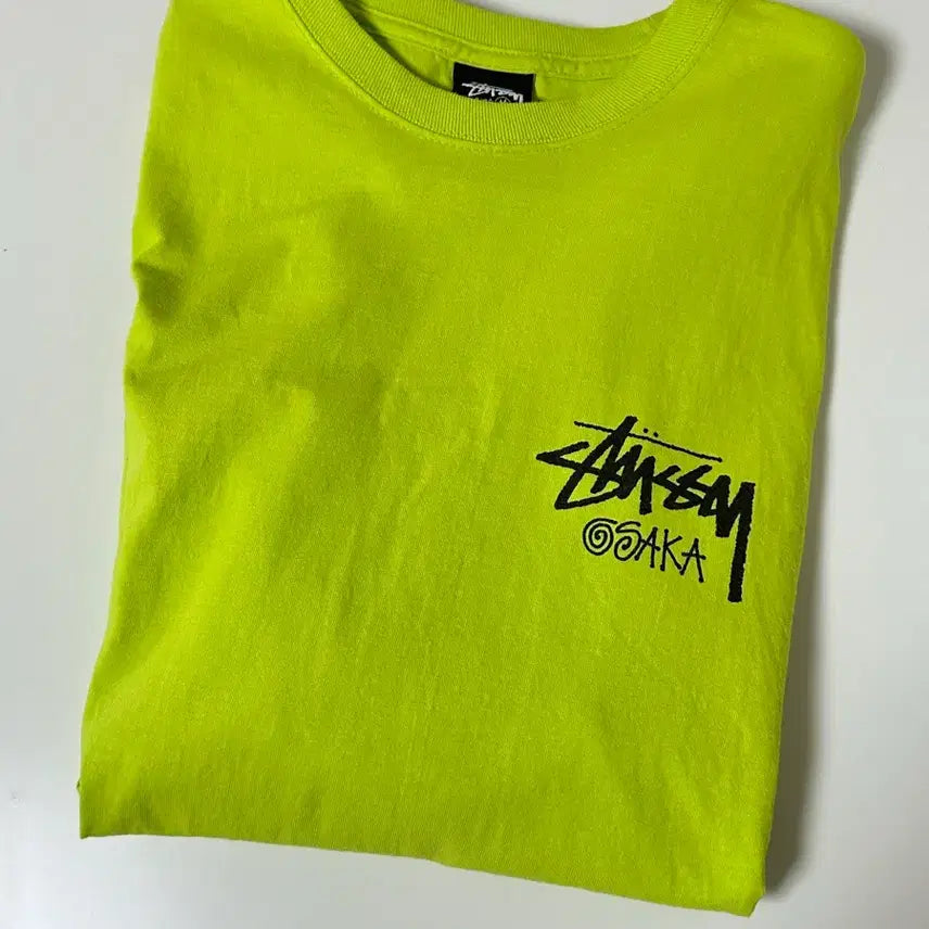 [BUNJANG] Stussy Osaka Fluorescent Short Sleeve T-Shirt / 스투시 오사카 반팔 티셔츠 M