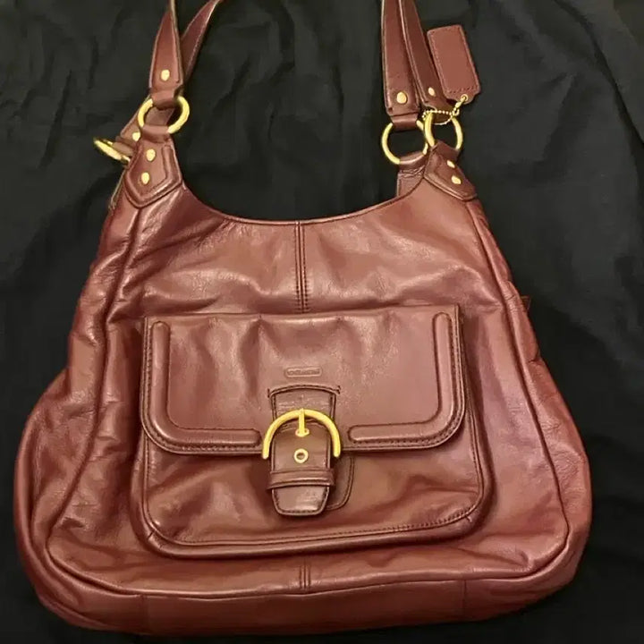 [BUNJANG] Coach Leather Shoulder Bag Burgundy / 코치 가죽 숄더백 버건디