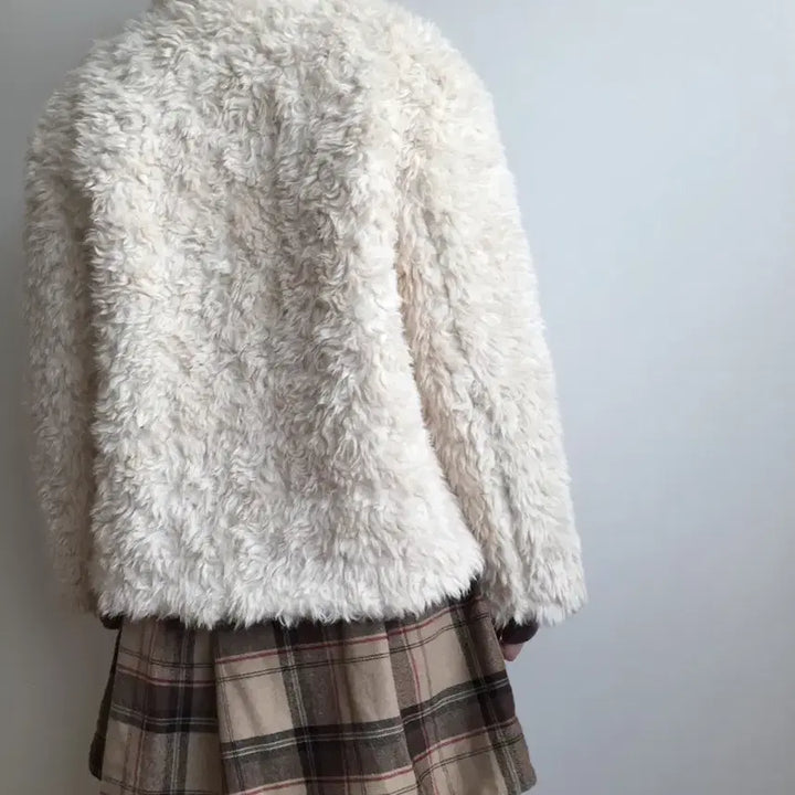 [BUNJANG] Zigzag Deogy Fur Jacket Fur Coat / 지그재그 더기 퍼자켓 퍼코트
