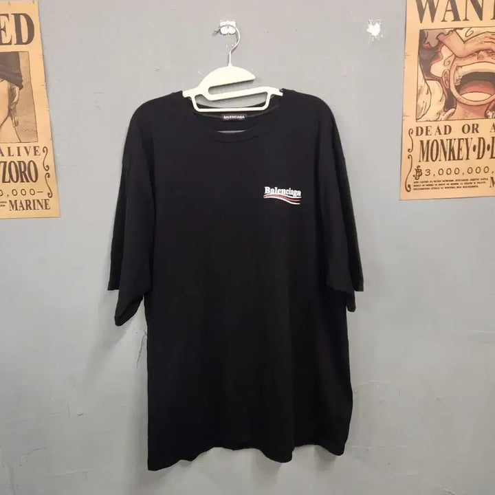 [BUNJANG] Balenciaga Wave Logo Black T-Shirt / 발렌시아가 웨이브 로고 블랙 반팔 티셔츠