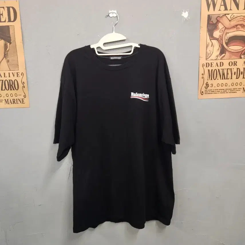 [BUNJANG] Balenciaga Wave Logo Black T-Shirt / 발렌시아가 웨이브 로고 블랙 반팔 티셔츠
