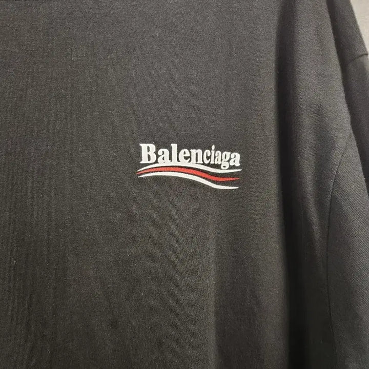 [BUNJANG] Balenciaga Wave Logo Black T-Shirt / 발렌시아가 웨이브 로고 블랙 반팔 티셔츠