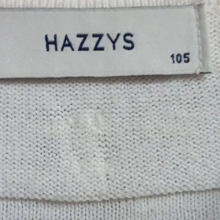 [BUNJANG] Hazzys White Check Knit Short Sleeve T-Shirt / 헤지스 화이트 체크 니트 반팔티