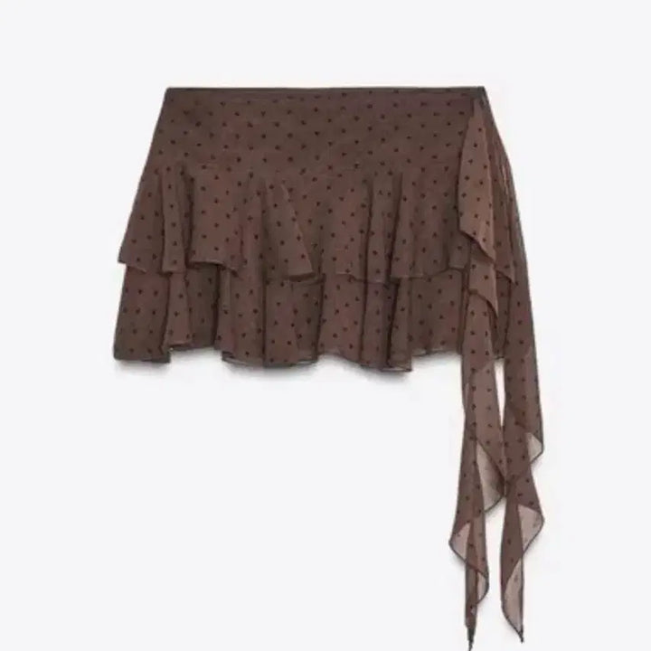 [BUNJANG] Zara Ruffle Skirt Pants Brown Dot M / (M)자라 러플 스커트 팬츠 브라운 도트 땡땡이 치마 갸루