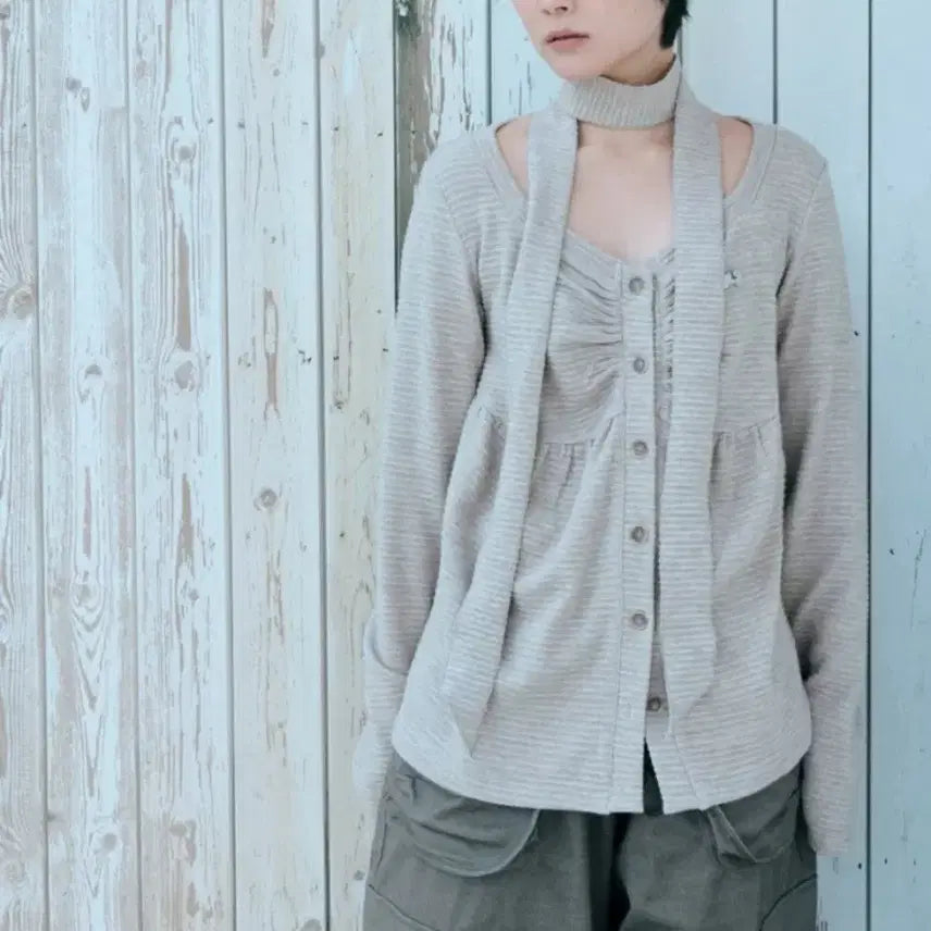 [BUNJANG] Hug Your Skin Baby Doll Cardigan (Brown) / [새상품]허그유어스킨 베이비돌 가디건(브라운)