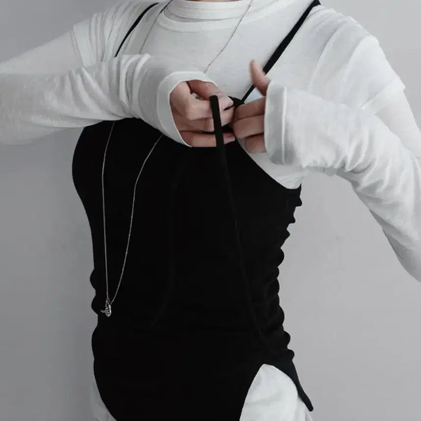 [BUNJANG] LAROOM Rope Cami Black / 라룸 로프나시 블랙 /지그재그 에이블리
