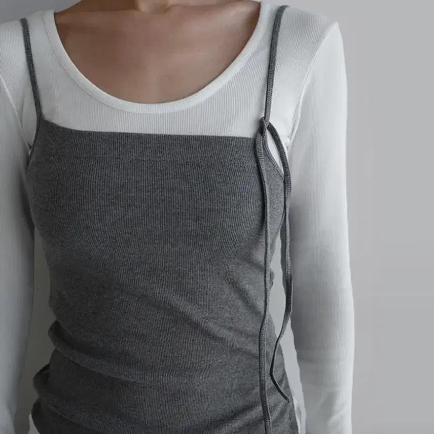 [BUNJANG] LaRoo Rope Tank Top Gray / 라룸 로프나시 그레이 /지그재그 에이블리