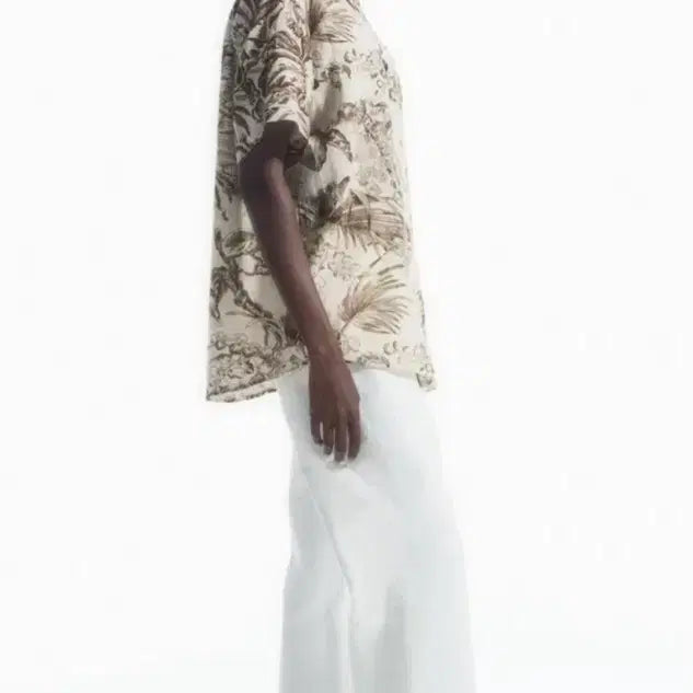 [BUNJANG] COS Botanical Print Short Sleeve Linen Shirt / 코스 보타니컬 프린트 반팔 리넨 셔츠