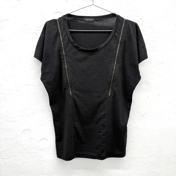 [BUNJANG] EGOIST Glitter Zipper T-Shirt / egoist 글리터 지퍼 티셔츠