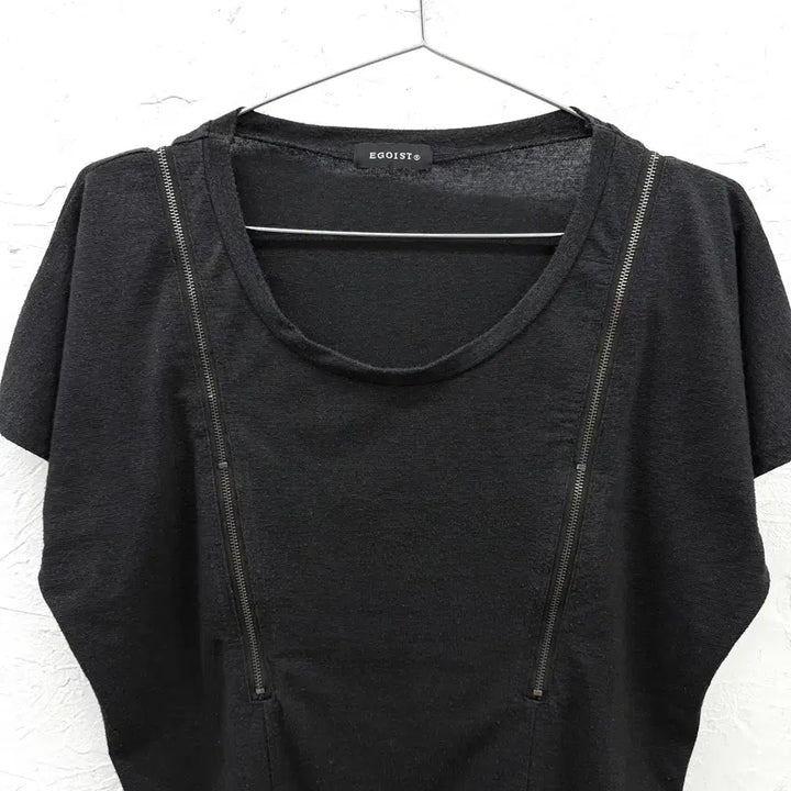 [BUNJANG] EGOIST Glitter Zipper T-Shirt / egoist 글리터 지퍼 티셔츠