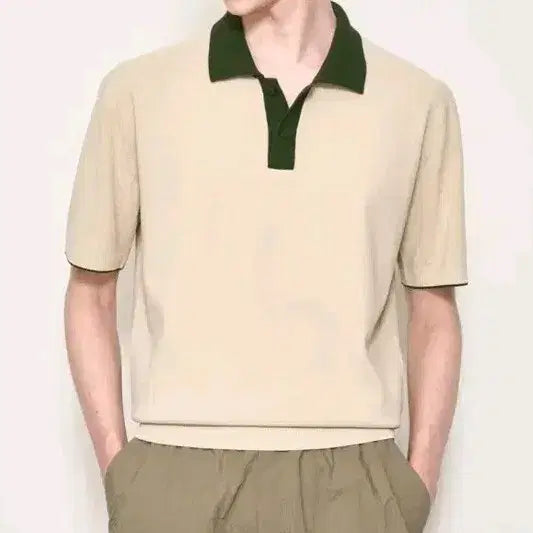 [BUNJANG] System Homme Color Block Knit Top (Navy/Cream) / 시스템옴므 컬러블록 니트탑 95<네이비/크림 >