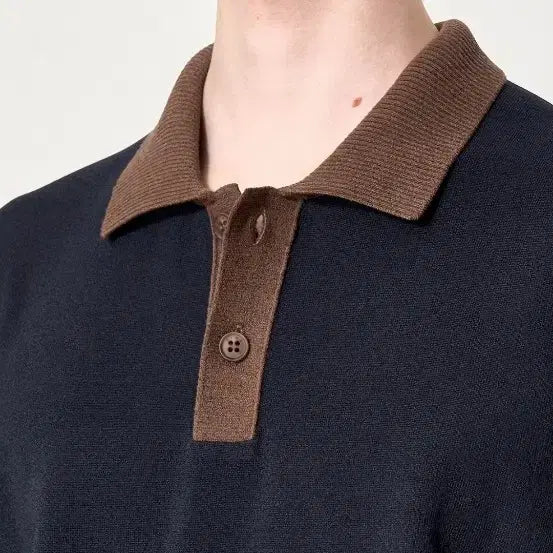 [BUNJANG] System Homme Color Block Knit Top (Navy/Cream) / 시스템옴므 컬러블록 니트탑 95<네이비/크림 >