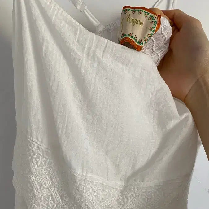 [BUNJANG] Vintage Embroidered Sleeveless Blouse Dress / 빈티지 나시 자수 블라우스 원피스 페어리 모리걸
