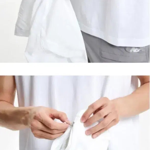 [BUNJANG] New Balance White Windbreaker Hoodie Jacket XL (105) / 뉴발란스 화이트 바람막이 후드 자켓