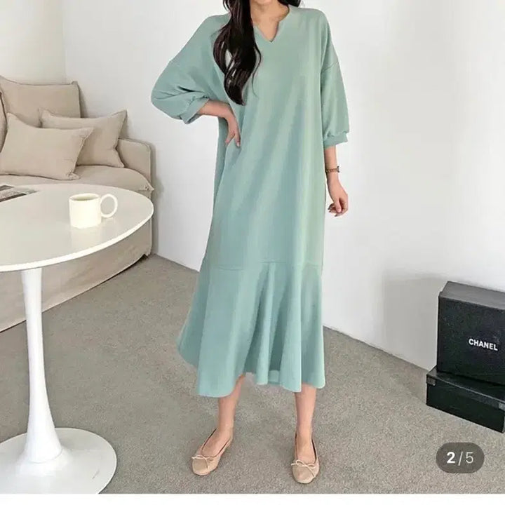 [BUNJANG] Big Venus Plus Size Summer V-Neck Short Sleeve Dress Mint / 빅너스언니 빅사이즈 여름 반팔 V넥 원피스 팝니다 :-)