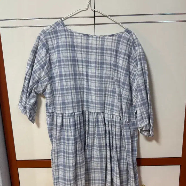 [BUNJANG] Lomistory Check Pattern Plus Size Short Sleeve Blouse / 로미스토리 체크 빅사이즈 반팔 블라우스 팝니다 :-)