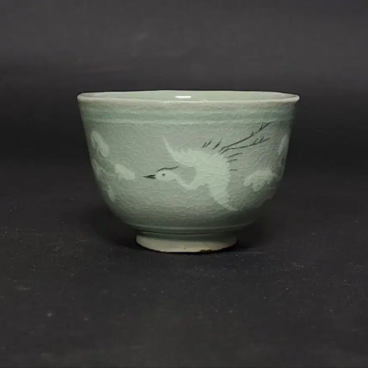 [BUNJANG] Doam Ji Sun-tak Celadon Tea Cup with Crane Motif / 도암 지순탁샘 운학 청자잔