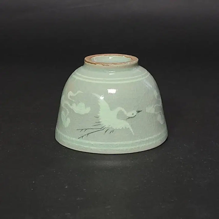 [BUNJANG] Doam Ji Sun-tak Celadon Tea Cup with Crane Motif / 도암 지순탁샘 운학 청자잔