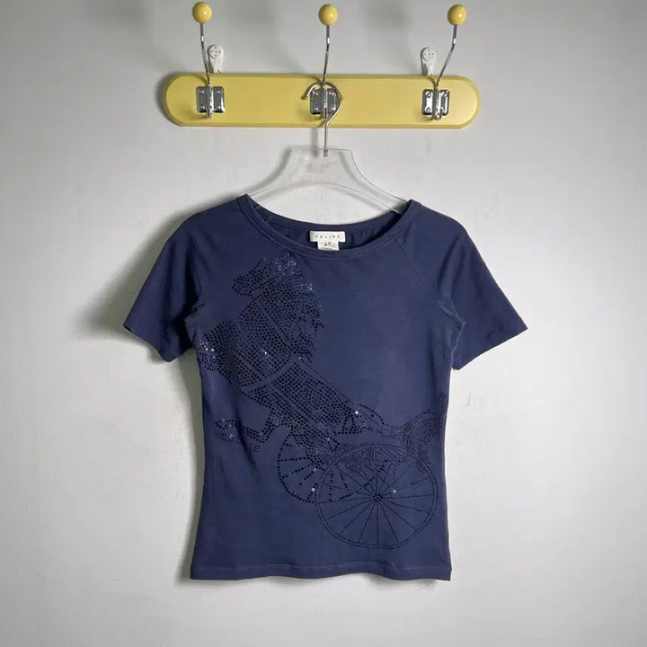 [BUNJANG] Celine Selkie Matcha Logo Short Sleeve T-Shirt / Celine 셀린느 설키 마차 로고 비즈 반팔 티셔츠 S