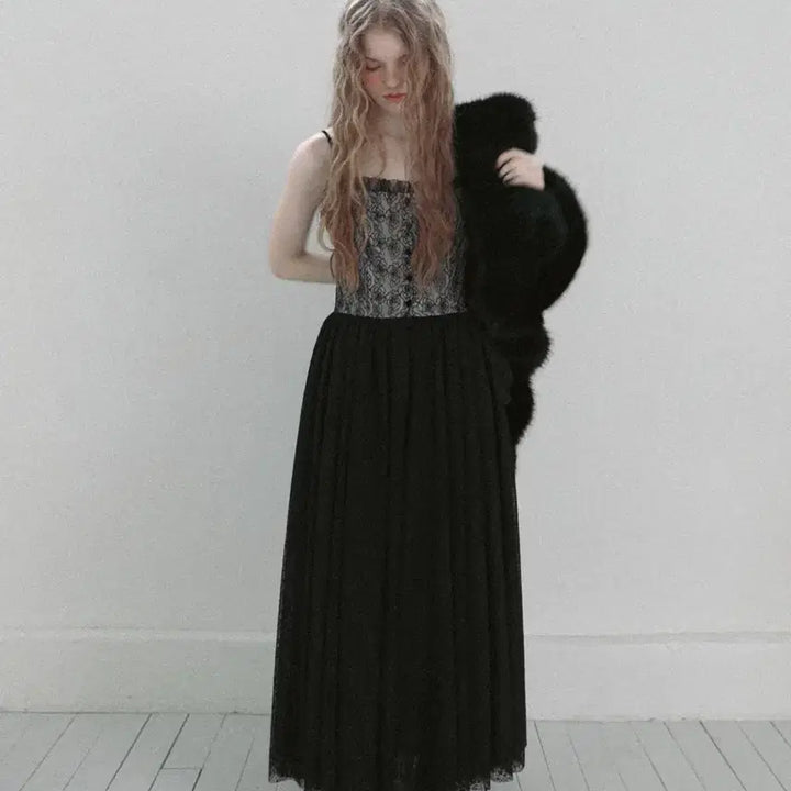 [BUNJANG] Pleta 103 Rose Lace Dress - Black / 플레따 103 Rose Lace Dress_Black
