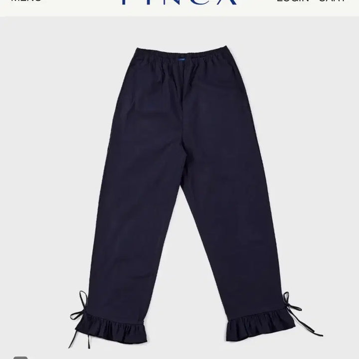 [BUNJANG] FINCA Navy Frill String Pants Size 1 / FINCA 네이비 프릴 끈 바지 1사이즈