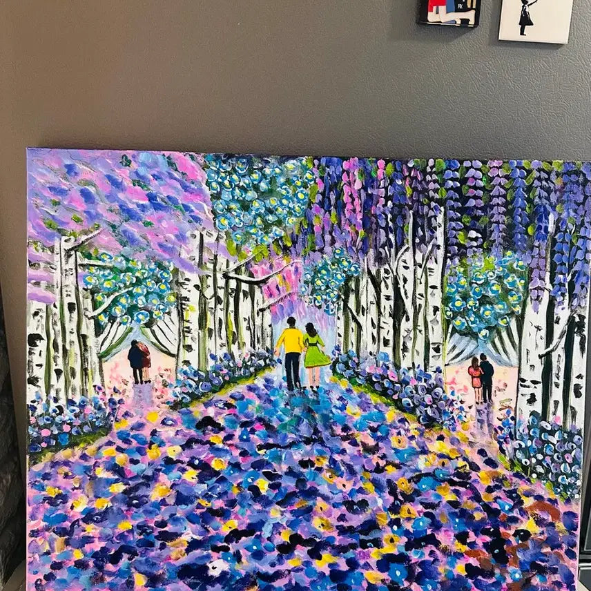 [BUNJANG] Birch Tree Path Lovers Landscape Canvas (Size 10) / 자작나무길연인풍경(캔버스)