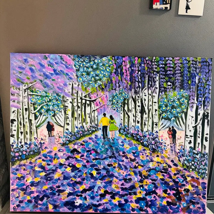 [BUNJANG] Birch Tree Path Lovers Landscape Canvas (Size 10) / 자작나무길연인풍경(캔버스)