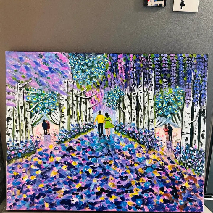 [BUNJANG] Birch Tree Path Lovers Landscape Canvas (Size 10) / 자작나무길연인풍경(캔버스)