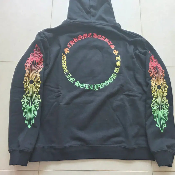 [BUNJANG] Chrome Hearts Rainbow Floral Hoodie XL / 크롬하츠 레인보우 플로랄 후드티 xl