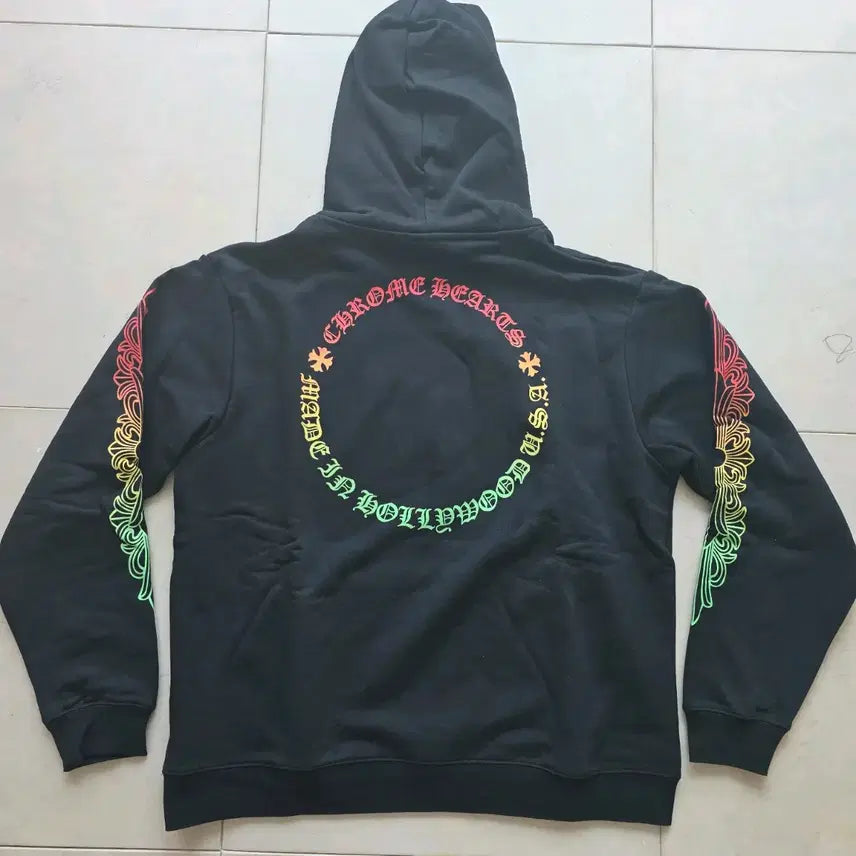 [BUNJANG] Chrome Hearts Rainbow Floral Hoodie XL / 크롬하츠 레인보우 플로랄 후드티 xl