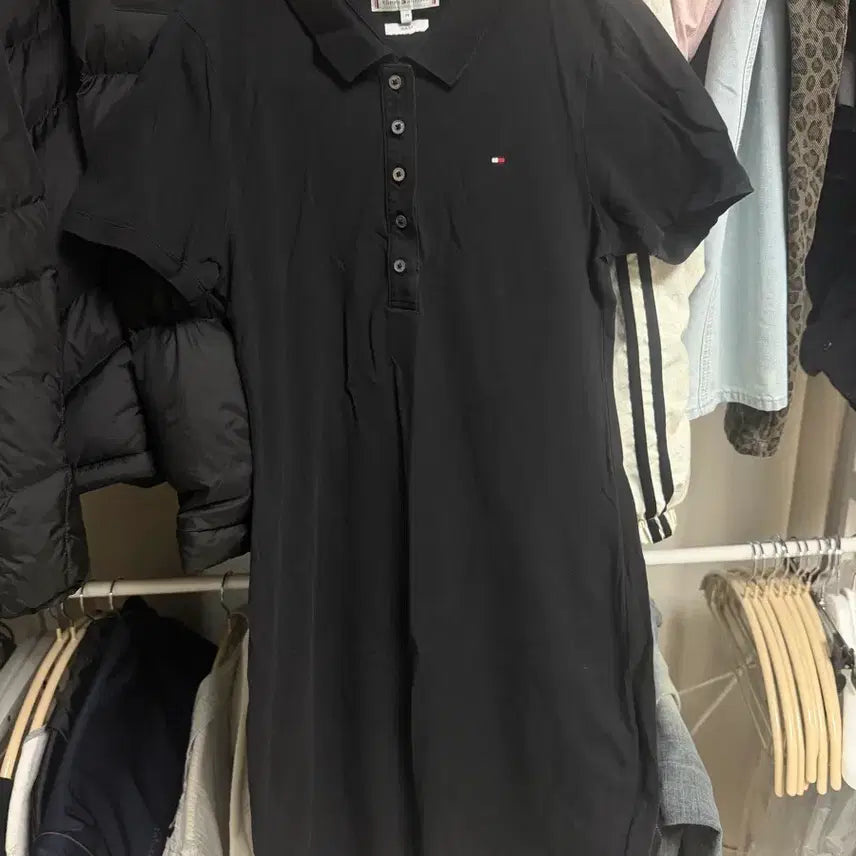 [BUNJANG] Tommy Hilfiger Black Collar Dress - Size M / 타미힐피거 카라 원피스 블랙 m