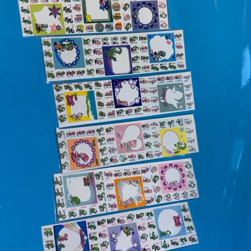 [BUNJANG] Diary Decor Sticker Bundle Set (6 sheets) / [6장 일괄] 고전문구 다꾸 다이어리 용가리 스티커
