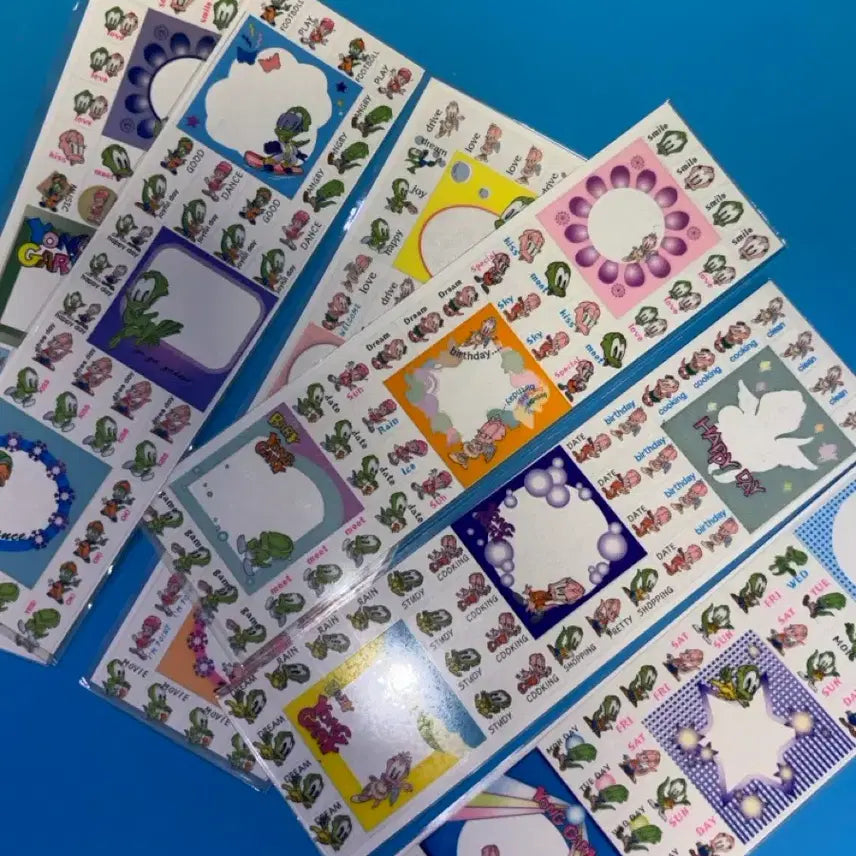 [BUNJANG] Diary Decor Sticker Bundle Set (6 sheets) / [6장 일괄] 고전문구 다꾸 다이어리 용가리 스티커