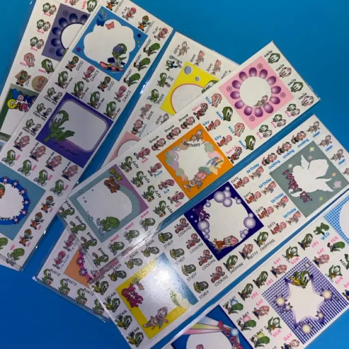 [BUNJANG] Diary Decor Sticker Bundle Set (6 sheets) / [6장 일괄] 고전문구 다꾸 다이어리 용가리 스티커