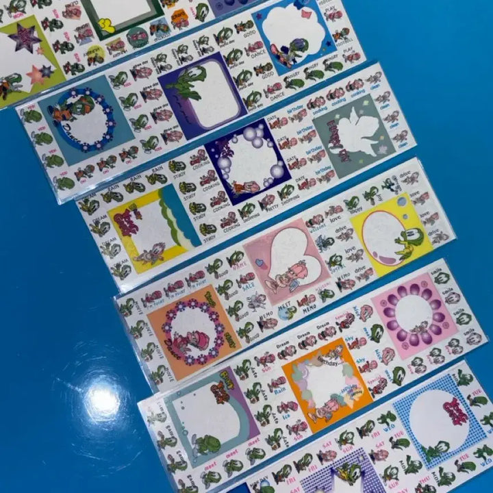 [BUNJANG] Diary Decor Sticker Bundle Set (6 sheets) / [6장 일괄] 고전문구 다꾸 다이어리 용가리 스티커