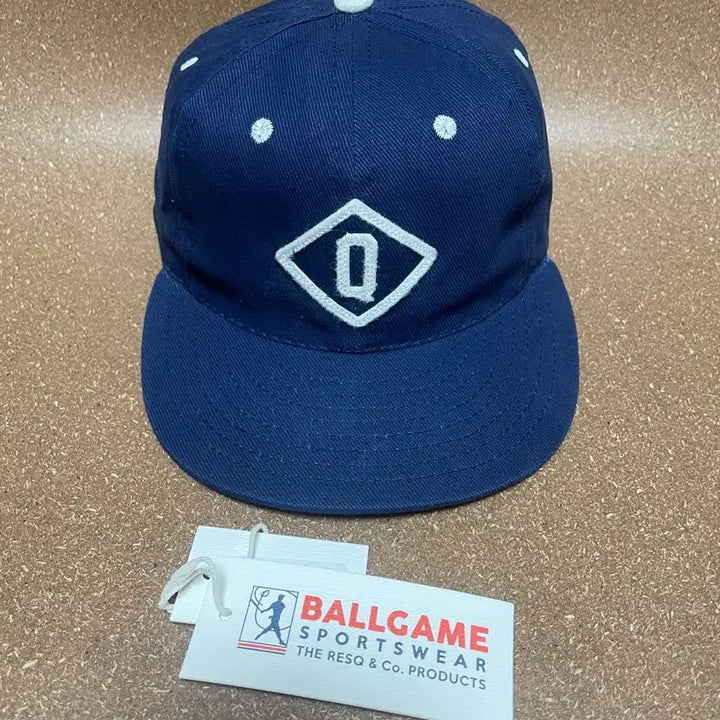 [BUNJANG] The Resq x Ebbets Field Flannels Q Logo Ballgame Cap Navy / 더레스큐 x 이벳필드 볼게임 모자 / 네이비