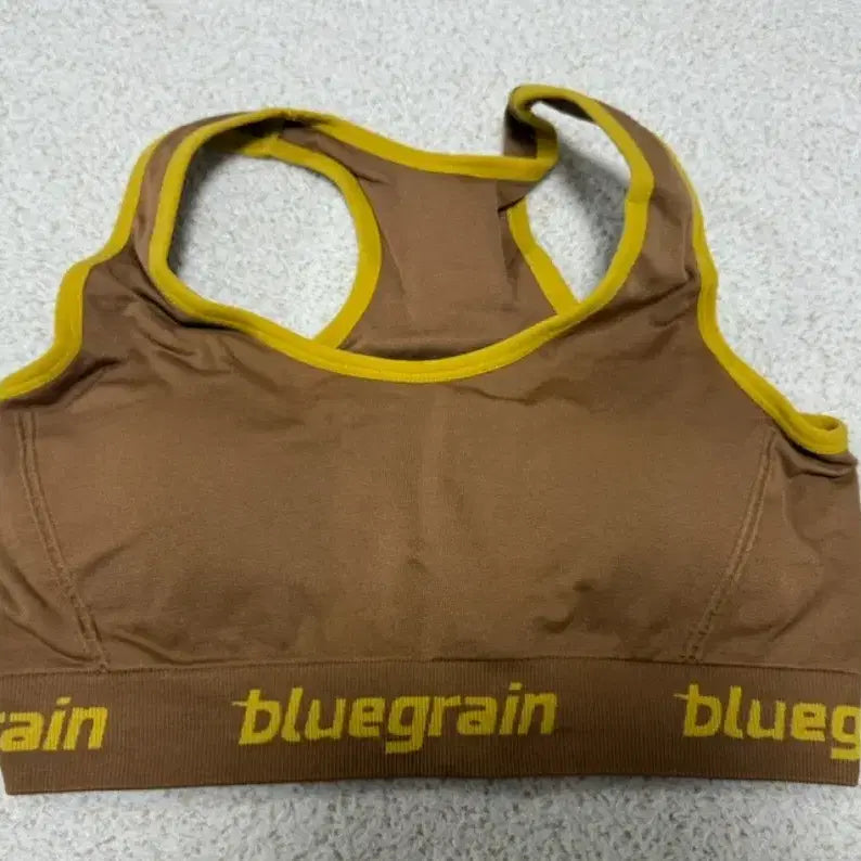 [BUNJANG] Bluegrain Brown/Yellow Bra Top / bluegrain 브라운/옐로우 브라탑