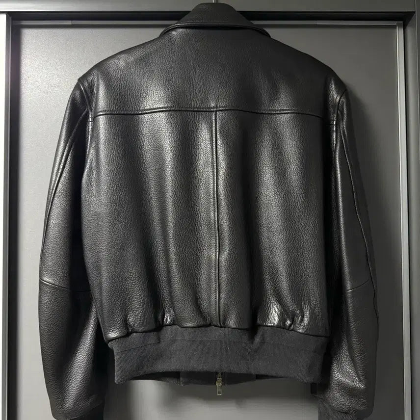 [BUNJANG] Noir Goat Shrunken Leather Blouson Jacket Black (48) / 노이어 고트 슈렁큰 레더 블루종 자켓 블랙 (48)