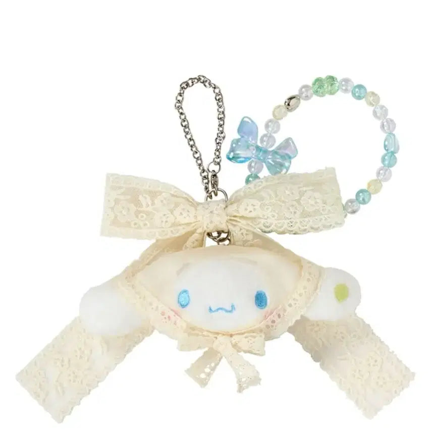[BUNJANG] Sanrio Cinnamoroll Forest Lace Bag Charm Strap Doll Keyring / [새상품]산리오 포레스트 레이스 시나모롤 백참 스트랩 인형키링
