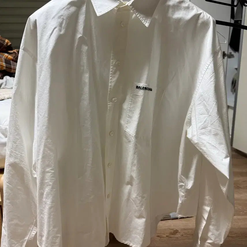 [BUNJANG] Balenciaga White Logo Shirt Size 36 / 발렌시아가 화이트 셔츠 36