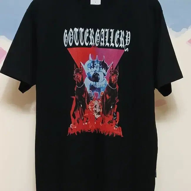 [BUNJANG] Garter Gallery Doberman Printing Short Sleeve T-Shirt / (L) 가터갤러리 도베르만 프린팅 반팔티