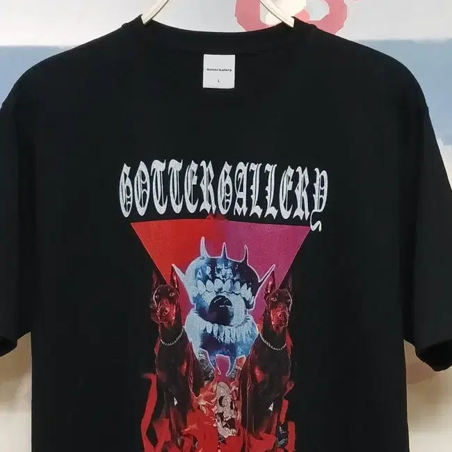 [BUNJANG] Garter Gallery Doberman Printing Short Sleeve T-Shirt / (L) 가터갤러리 도베르만 프린팅 반팔티